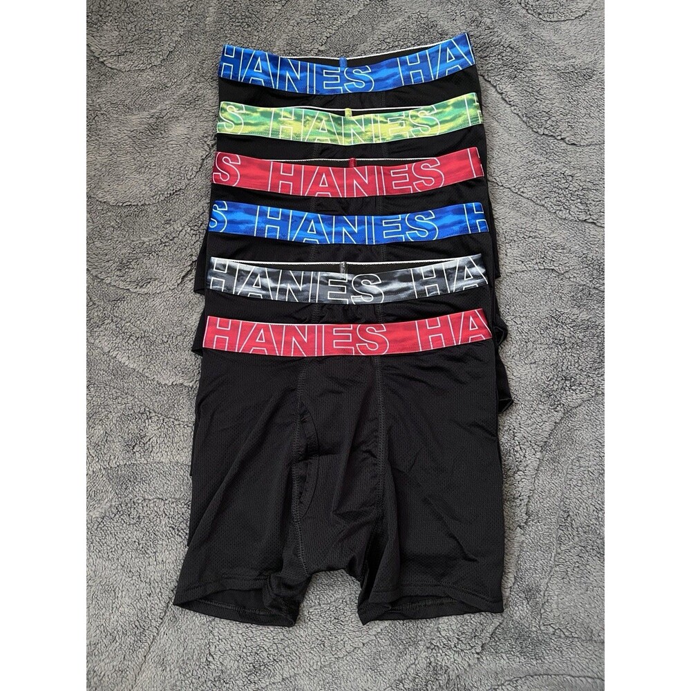 New 6 Pack Hanes Boys Boxer Brief Underwear Size Medium